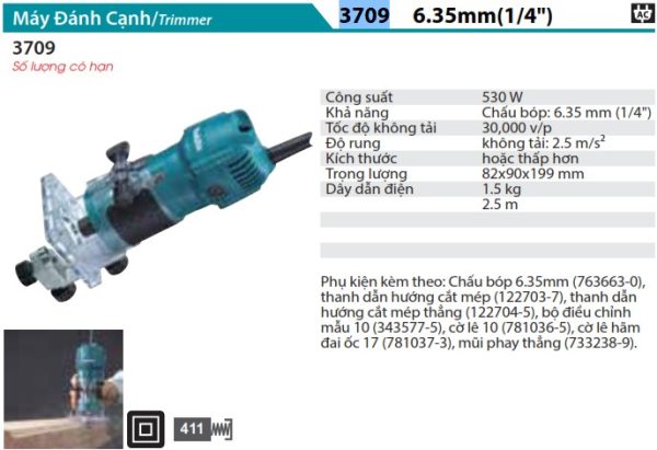 Máy Đánh Cạnh Makita 3709 (6,35mm/1/4")