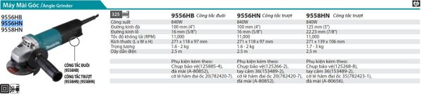 Máy Mài Góc Makita 9556HN (100mm/840w/công tắc trượt)