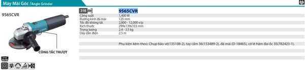 Máy Mài Góc Makita 9565CVR(125mm/1400w/công tắc trượt)