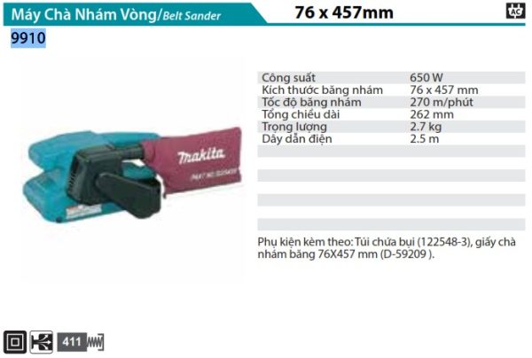 Máy Chà Nhám Băng Makita 9910 (76mmx457mm)