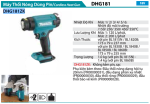 Máy Thổi Nóng Dùng Pin Makita DHG181ZK (～550℃)(18v) (không kèm pin sạc)