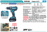 Máy Khoan Búa, Vặn Vít Dùng Pin Makita DHP482RAE (18v) (kèm 02 pin 2.0 + sạc)