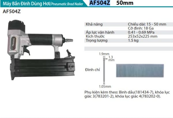 Máy Bắn Đinh Dùng Hơi Makita AF504Z