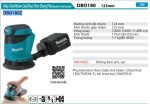 Máy Chà Nhám Quỹ Đạo Tròn Dùng Pin Makita DBO180Z (18v) (không kèm pin sạc)