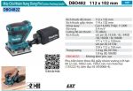 Máy Chà Nhám Rung Dùng Pin Makita DBO482Z (đế nhôm/ (không kèm pin sạc)