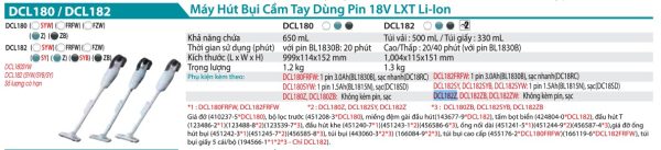 Máy Hút Bụi Dùng Pin Makita DCL182Z (18v) (không kèm pin sạc)