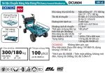 Xe Vận Chuyển Hàng Hóa Dùng Pin Makita DCU604Z (dạng khung/bl)(18vx2)