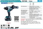 Máy Khoan Và Vặn Vít Dùng Pin Makita DDF486RTE (bl)(18v) (kèm 02 pin 5.0 + sạc nhanh)