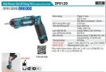 Máy Khoan Và Vặn Vít Dùng Pin Makita DF012DZ (7.2v) (không kèm pin sạc)