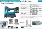 Máy Bắn Đinh Ghim Dùng Pin Makita DST421ZK (đinh j 4mm) (không kèm pin sạc)