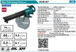 Máy Thổi Và Hút Bụi Dùng Pin Makita DUB187Z (bl)(18v)