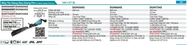 Máy Tỉa Hàng Rào Dùng Pin Makita DUH604SRT (600mm/bl)(18v) (kèm 01 pin 5.0 + sạc nhanh)