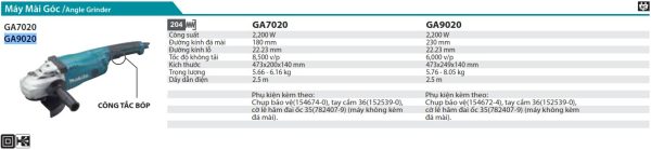 Máy Mài Góc Makita GA9020 (230mm/2200w/công tắc bóp)