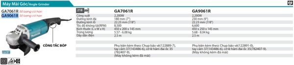 Máy Mài Góc Makita GA9061R (230mm/2200w/công tắc bóp)