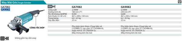 Máy Mài Góc Makita GA9082 (230mm/2700w/công tắc bóp)