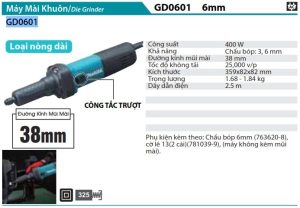 Máy Mài Khuôn Makita GD0601 (6mm)