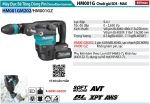 Máy Đục Bê Tông Dùng Pin Makita HM001GM202 (chuôi gài sds-m (kèm 2 pin 4.0+ sạc nhanh)