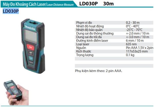 Máy Đo Khoảng Cách Laser Makita LD030P