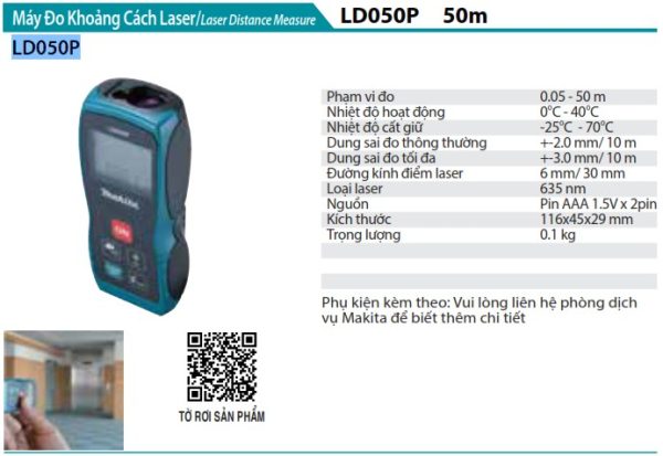 Máy Đo Khoảng Cách Laser Makita LD050P