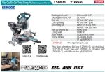 Máy Cưa Đa Góc Trượt Dùng Pin Makita LS002GZ (216mm/aws/ (không kèm pin sạc)