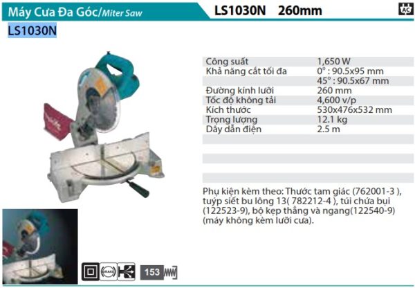 Máy Cưa Đa Góc Makita LS1030N (260mm)