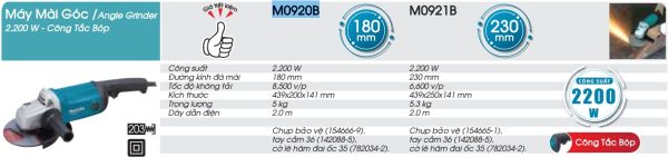 Máy Mài Góc Makita M0920B (180mm/2200w/công tắc bóp)