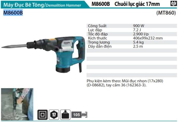 Máy Đục Bê Tông Makita M8600B