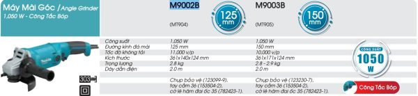 Máy Mài Góc Makita M9002B (125mm/1050w/công tắc bóp)