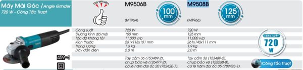 Máy Mài Góc Makita M9508B (125mm/720w/công tắc trượt)