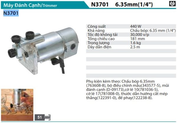 Máy Đánh Cạnh Makita N3701 (6,35mm1/4")