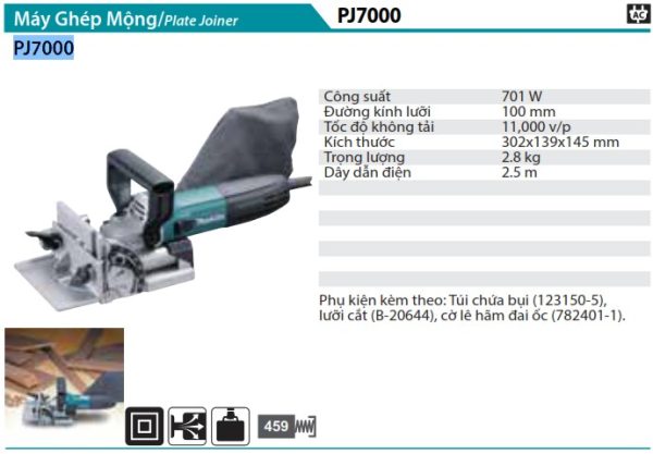 Máy Ghép Mộng Makita PJ7000 (100mm)