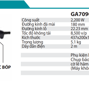 Máy Mài Góc Makita GA7090 (180MM/2200W/CÔNG TẮC BÓP)