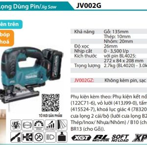 Máy Cưa Lọng Dùng Pin 40V Max Makita JV002GZ